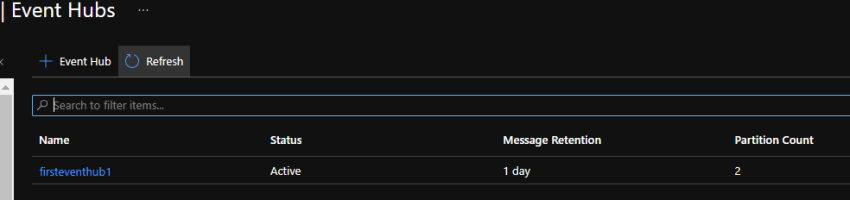 Creating an Azure Event Hub